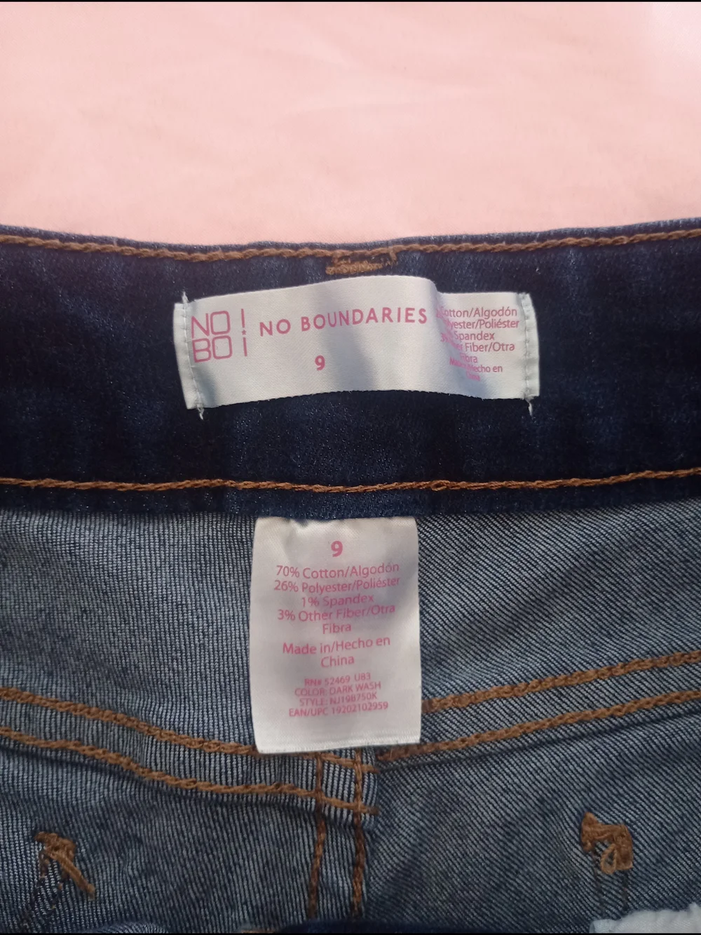 No Boundaries Dark Blue Frayed Hem Denim Shorts Sz. 9